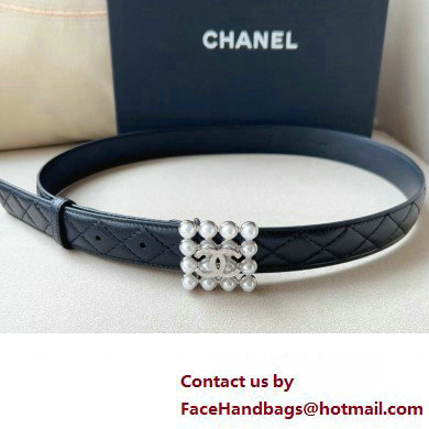 Chanel Width 3cm Metal  &  Glass Pearls calfskin belt AAA036 08 2024